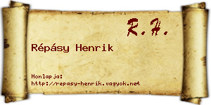 Répásy Henrik névjegykártya